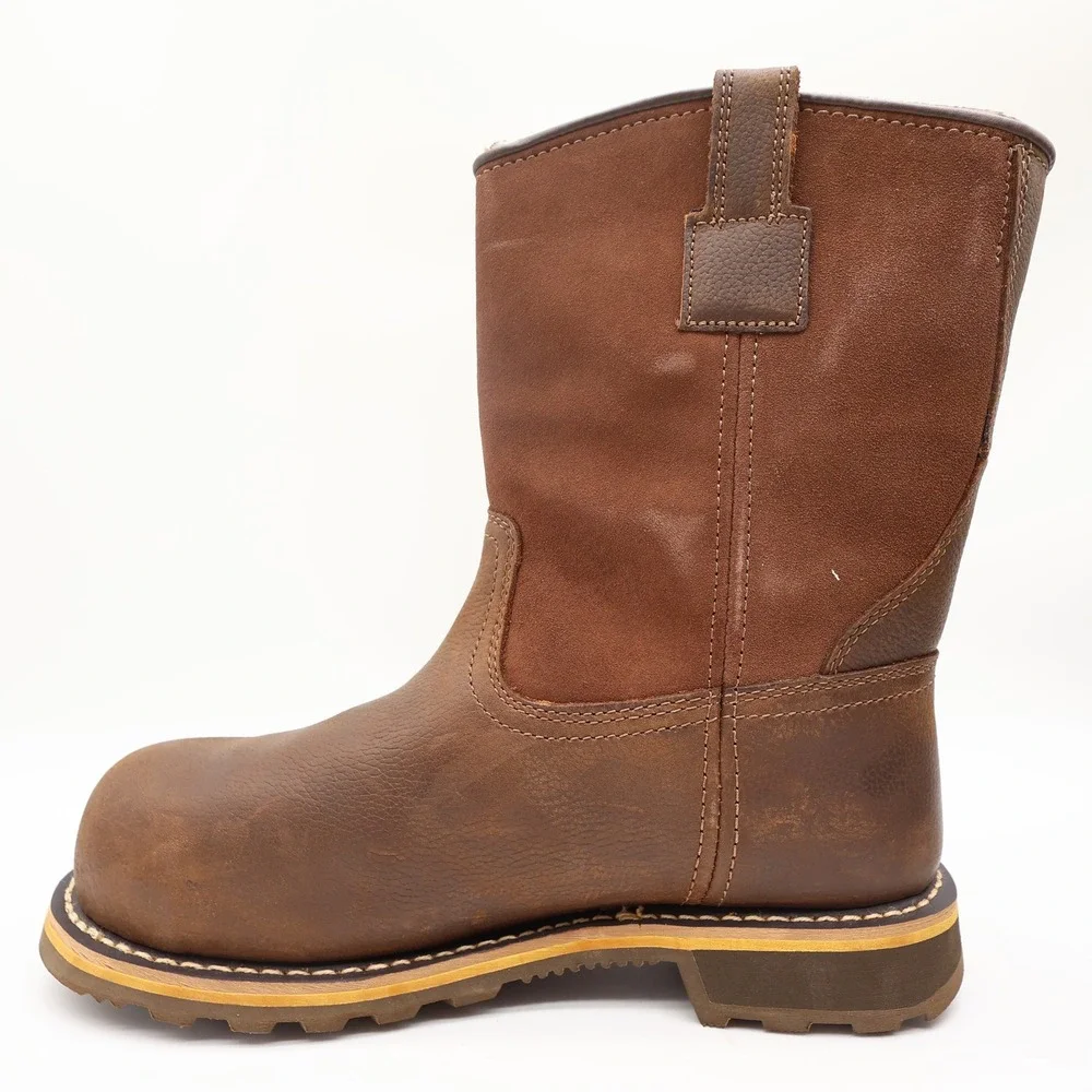 Carhartt Work Boots Mens 9 M Brown Leather Pull-On Waterproof CMP1453 NIB